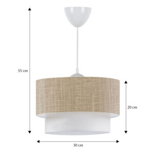Φωτιστικό οροφής Whitehouse Megapap E27 υφασμάτινο μονόφωτο χρώμα μπεζ 30x20x55εκ.