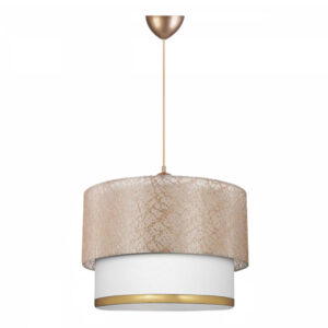Φωτιστικό οροφής Barnhart Megapap υφασμάτινο μονόφωτο χρώμα χρυσό/κρεμ 30x20x70εκ.
