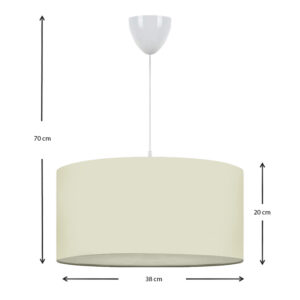 Φωτιστικό οροφής Monahan Megapap υφασμάτινο μονόφωτο χρώμα εκρού 38x20x70εκ.