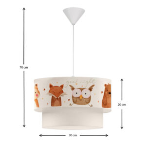 Φωτιστικό οροφής Goofy Megapap υφασμάτινο μονόφωτο με χαριτωμένα ζωάκια 30x20x70εκ.