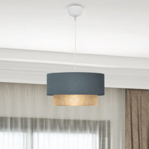 Φωτιστικό οροφής Lucifer Megapap E27 υφασμάτινο μονόφωτο χρώμα μπλε ανθρακί 30x15x70εκ.