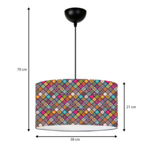 Φωτιστικό οροφής Alamea Megapap E27 υφασμάτινο μονόφωτο πολύχρωμο Φ38x70εκ.