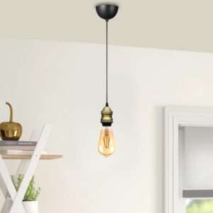 Φωτιστικό οροφής Rustic Megapap E27 μεταλλικό μονόφωτο χρώμα retro antique 100-120εκ.