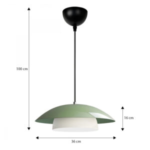 Φωτιστικό οροφής Eliora Megapap E27 μεταλλικό μονόφωτο χρώμα μέντα Ø36x100εκ.
