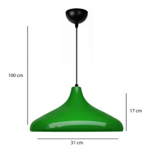 Φωτιστικό οροφής Lela Megapap E27 μεταλλικό μονόφωτο χρώμα πράσινο Ø31x100εκ.