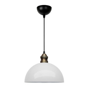 Φωτιστικό οροφής Tomas Megapap E27 μεταλλικό μονόφωτο χρώμα λευκό Ø25x100εκ.