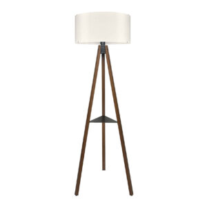 Φωτιστικό δαπέδου Thomas Megapap E27 Mdf/ύφασμα Pvc χρώμα καρυδί - κρεμ 38x38x135εκ.