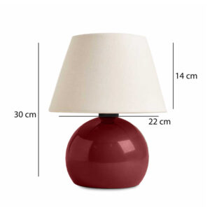 Φωτιστικό επιτραπέζιο Alaska Megapap E27 μεταλλικό - ύφασμα Pvc χρώμα μπορντώ - κρεμ Ø22x30εκ.