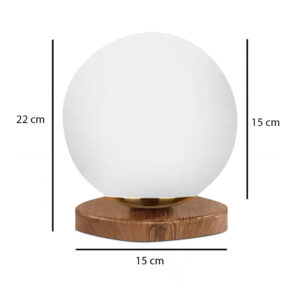 Φωτιστικό επιτραπέζιο Onda Megapap E27 ξύλινο - γυάλινο χρώμα φυσικό - λευκό Ø15x22εκ.