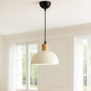 Φωτιστικό οροφής Talis Megapap E27 μεταλλικό μονόφωτο χρώμα κρεμ Ø25x100εκ.