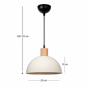 Φωτιστικό οροφής Talis Megapap E27 μεταλλικό μονόφωτο χρώμα κρεμ Ø25x100εκ.