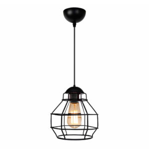 Φωτιστικό οροφής Rilo Megapap E27 μεταλλικό μονόφωτο χρώμα μαύρο Ø16x100εκ.