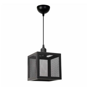 Φωτιστικό οροφής Kivo Megapap E27 μεταλλικό μονόφωτο χρώμα μαύρο 16x16x120εκ.