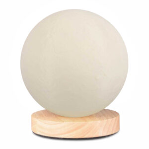 Φωτιστικό επιτραπέζιο Lumo Megapap E14 ξύλινο - Pvc χρώμα φυσικό - κρεμ Ø12x17εκ.