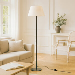 Φωτιστικό δαπέδου Vilo Megapap E27 μεταλλικό - ύφασμα Pvc χρώμα μαύρο - λευκό Ø35x152εκ.