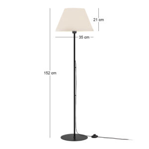 Φωτιστικό δαπέδου Vilo Megapap E27 μεταλλικό - ύφασμα Pvc χρώμα μαύρο - λευκό Ø35x152εκ.