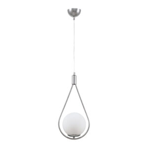 Φωτιστικό οροφής Shemesh Megapap E27 μεταλλικό μονόφωτο χρώμα ασημί 20x20x85εκ.