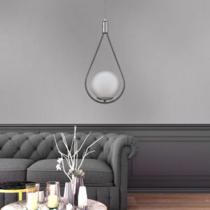 Φωτιστικό οροφής Shemesh Megapap E27 μεταλλικό μονόφωτο χρώμα ασημί 20x20x85εκ.