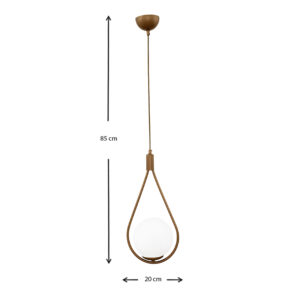 Φωτιστικό οροφής Shemesh Megapap E27 μεταλλικό μονόφωτο χρώμα χρυσό ματ 20x20x85εκ.