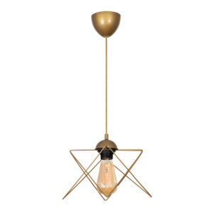 Φωτιστικό οροφής Faven Megapap E27 μεταλλικό μονόφωτο χρώμα χρυσό 17x17x70εκ.