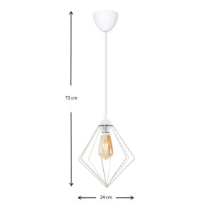 Φωτιστικό οροφής Nura Megapap E27 μεταλλικό μονόφωτο χρώμα λευκό 24x24x72εκ.