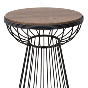 Τραπεζάκι βοηθητικό Mantare Megapap μεταλλικό - Mdf χρώμα μαύρο - καρυδί 35x35x58εκ.