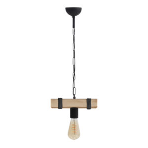Φωτιστικό οροφής Vero Megapap E27 ξύλινο μονόφωτο χρώμα φυσικό - μαύρο 25x8x65εκ.