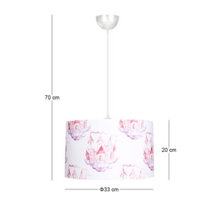 Φωτιστικό οροφής Tale Megapap E27 ύφασμα PVC μονόφωτο πολύχρωμο Ø33x70εκ.