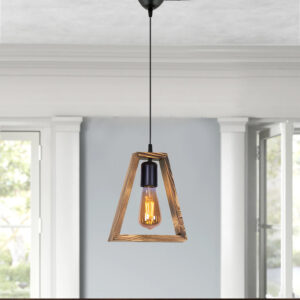 Φωτιστικό οροφής Esela Megapap E27 ξύλινο μονόφωτο χρώμα φυσικό 24x4x70εκ.