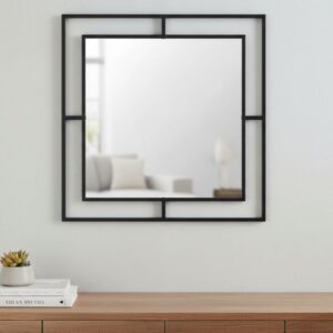 Καθρέπτης τοίχου Corner Megapap αλουμινίου χρώμα μαύρο 58,6x2x58,6εκ.