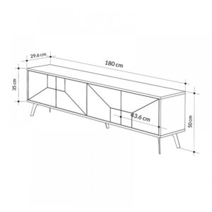 Έπιπλο τηλεόρασης Dune Megapap χρώμα sapphire oak 180x29,6x50εκ.