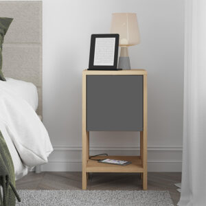 Κομοδίνο Ema Megapap χρώμα sapphire oak - ανθρακί 30x30x55εκ.