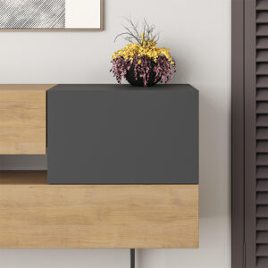 Μπουφές Eros Megapap sapphire oak - ανθρακί 145x40x82εκ.