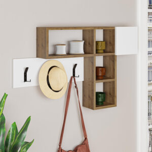 Κρεμάστρα τοίχου Game Megapap χρώμα sapphire oak - λευκό 99,5x15x61εκ.