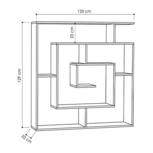 Βιβλιοθήκη Labirent Megapap χρώμα λευκό 125x22x129εκ.