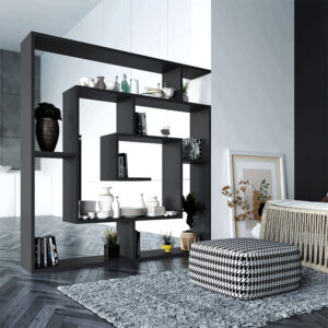 Βιβλιοθήκη Labirent Megapap χρώμα ανθρακί 125x22x129εκ.