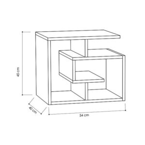 Τραπεζάκι βοηθητικό Labirent Megapap Megapap χρώμα λευκό 54x40x45εκ.