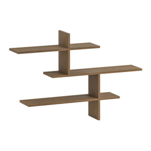 Ραφιέρα τοίχου Leo Megapap χρώμα ανοιχτό καρυδί 123x22x80εκ.