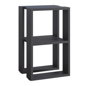 Κομοδίνο - Τραπεζάκι βοηθητικό Lonie Megapap χρώμα ανθρακί 34x30x55εκ.