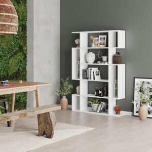 Βιβλιοθήκη Mito Megapap χρώμα λευκό 108x25x161εκ.