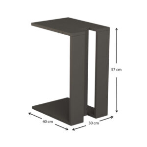 Τραπεζάκι βοηθητικό Muju Megapap χρώμα ανθρακί 30x40x57εκ.