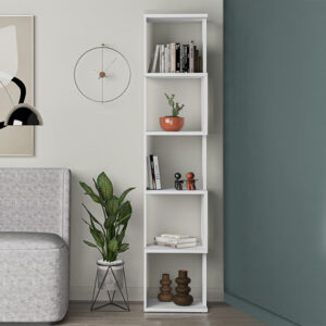 Βιβλιοθήκη Piri Megapap χρώμα λευκό 35x30x161εκ.