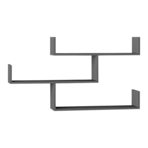 Ραφιέρα τοίχου Tibet Megapap χρώμα ανθρακί 119x22x66εκ.