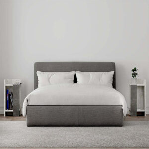 Κομοδίνο Elos Megapap σετ 2 τεμαχίων χρώμα λευκό αντικέ - γκρι ρετρό 25x27x60εκ.