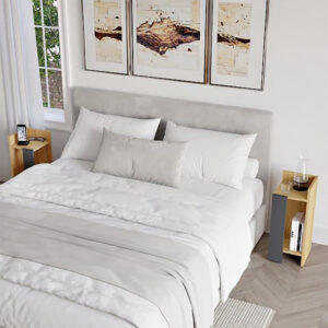 Κομοδίνο Elos Megapap σετ 2 τεμαχίων χρώμα sapphire oak - ανθρακί 25x27x60εκ.