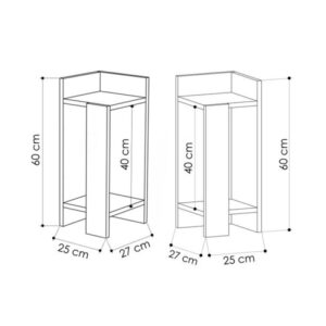 Κομοδίνο Elos Megapap σετ 2 τεμαχίων χρώμα sapphire oak 25x27x60εκ.