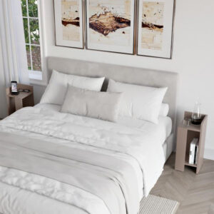 Κομοδίνο Elos Megapap σετ 2 τεμαχίων χρώμα ανοιχτή μόκα 25x27x60εκ.