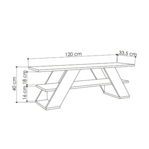 Έπιπλο τηλεόρασης Farfalla Megapap χρώμα sandstone 120x33,5x40εκ.