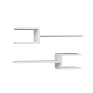 Ραφιέρα τοίχου Fork Megapap 2 τεμαχίων χρώμα λευκό 75x19,5x18εκ.