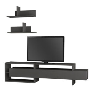 Έπιπλο τηλεόρασης Gara Megapap χρώμα ανθρακί 180x29,8x42εκ.